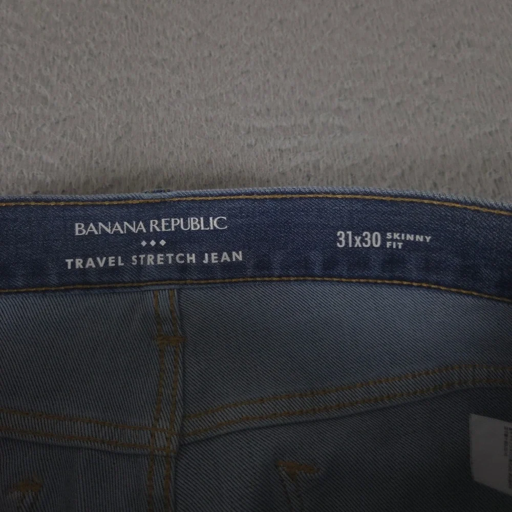 Banana Republic Jeans Mens 31x30 Blue Skinny Fit Travel Stretch Denim Slim Leg